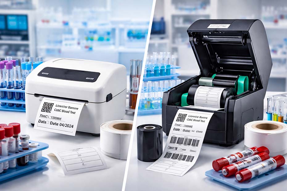Impressoras de etiquetas e materiais para laboratório